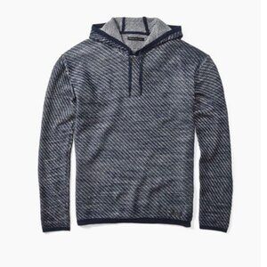 NWOT JOHN VARVATOS "Drop Shoulder" Long Sleeve Hoodie - Cotton and Linen MEDIUM